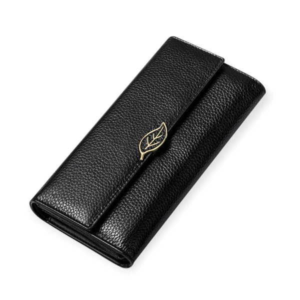 Billetera, monedero de mujer HOJA CUERO