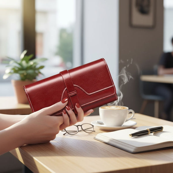 Billetera, monedero de mujer CLASIC CUERO natural