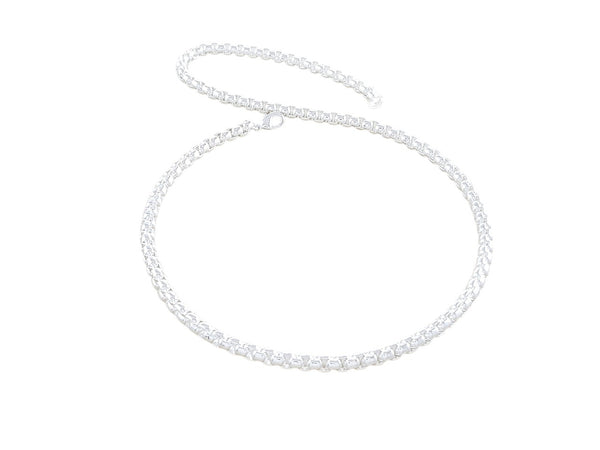 Cadena eslabones circulares con baño de plata