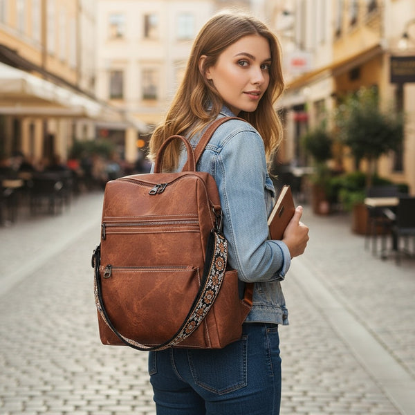 Mochila para dama agamuzada