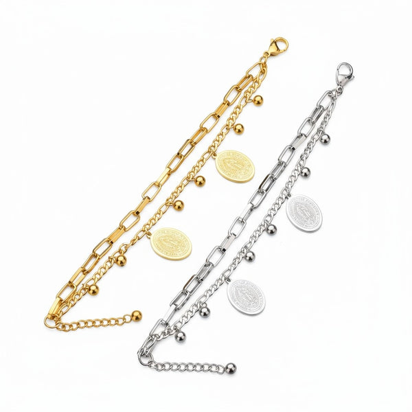 Pulsera  de dama en ACERO LA VIRGEN PROTECTORA