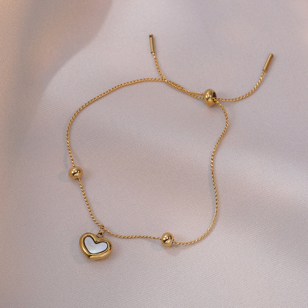 Pulsera para dama Corazón de nácar y ACERO