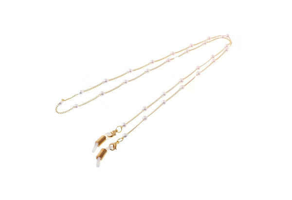 Cadenas de lentes fina y perlas