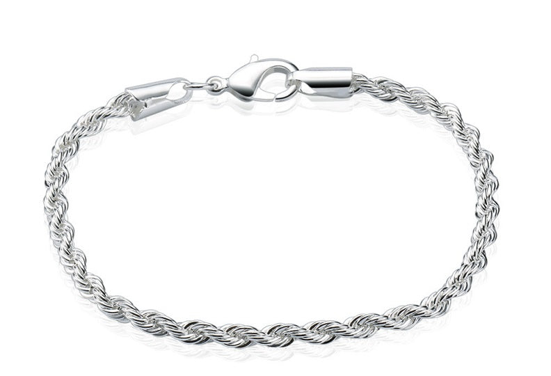 Pulsera cadena tourbillon con baño de plata
