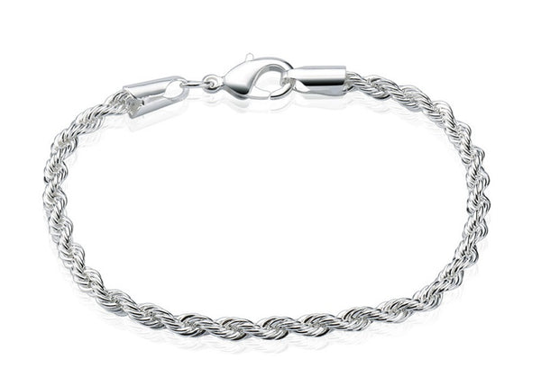 Pulsera cadena tourbillon con baño de plata